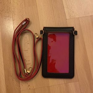 Black and red crossbody bag